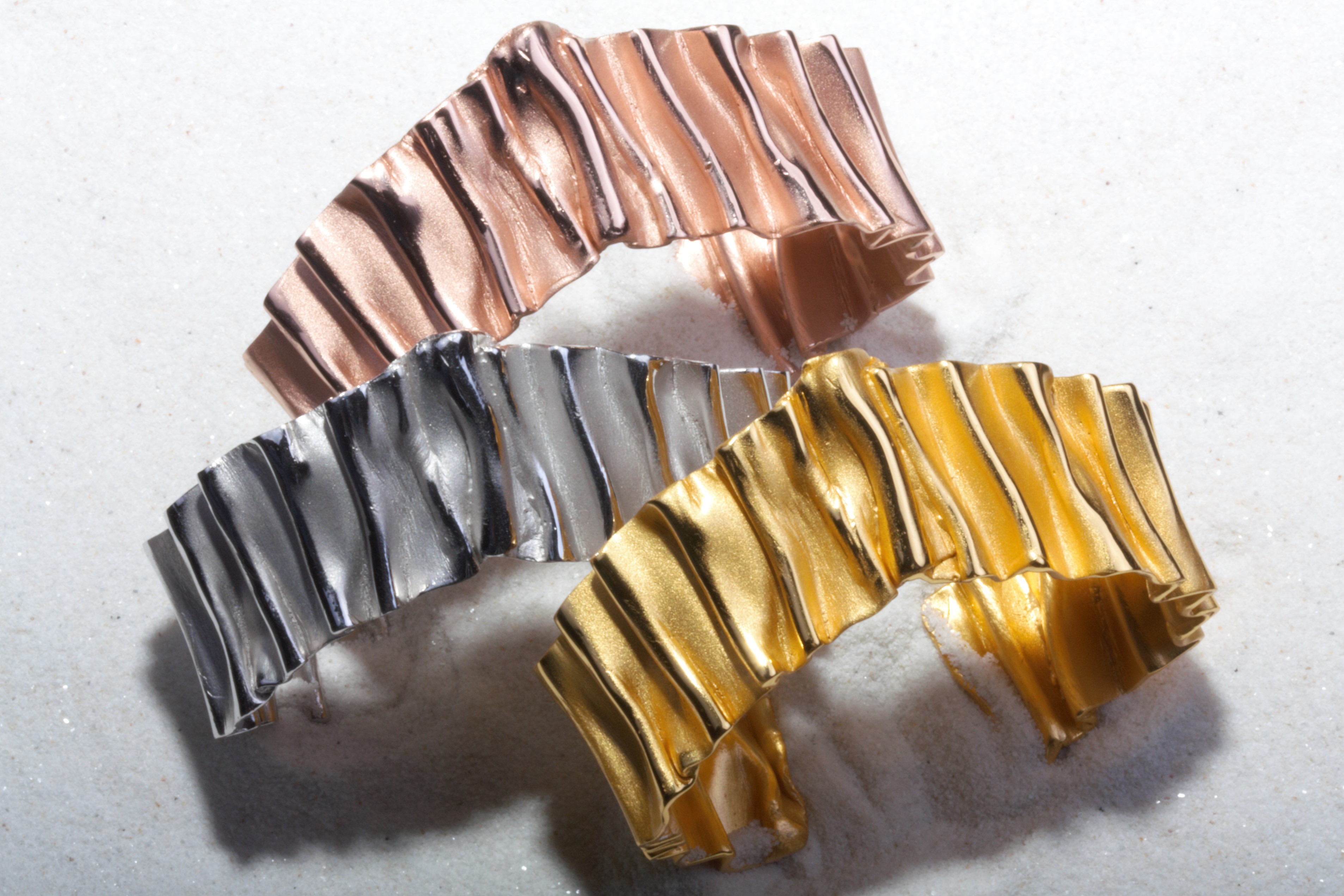 three crinkle bracelets