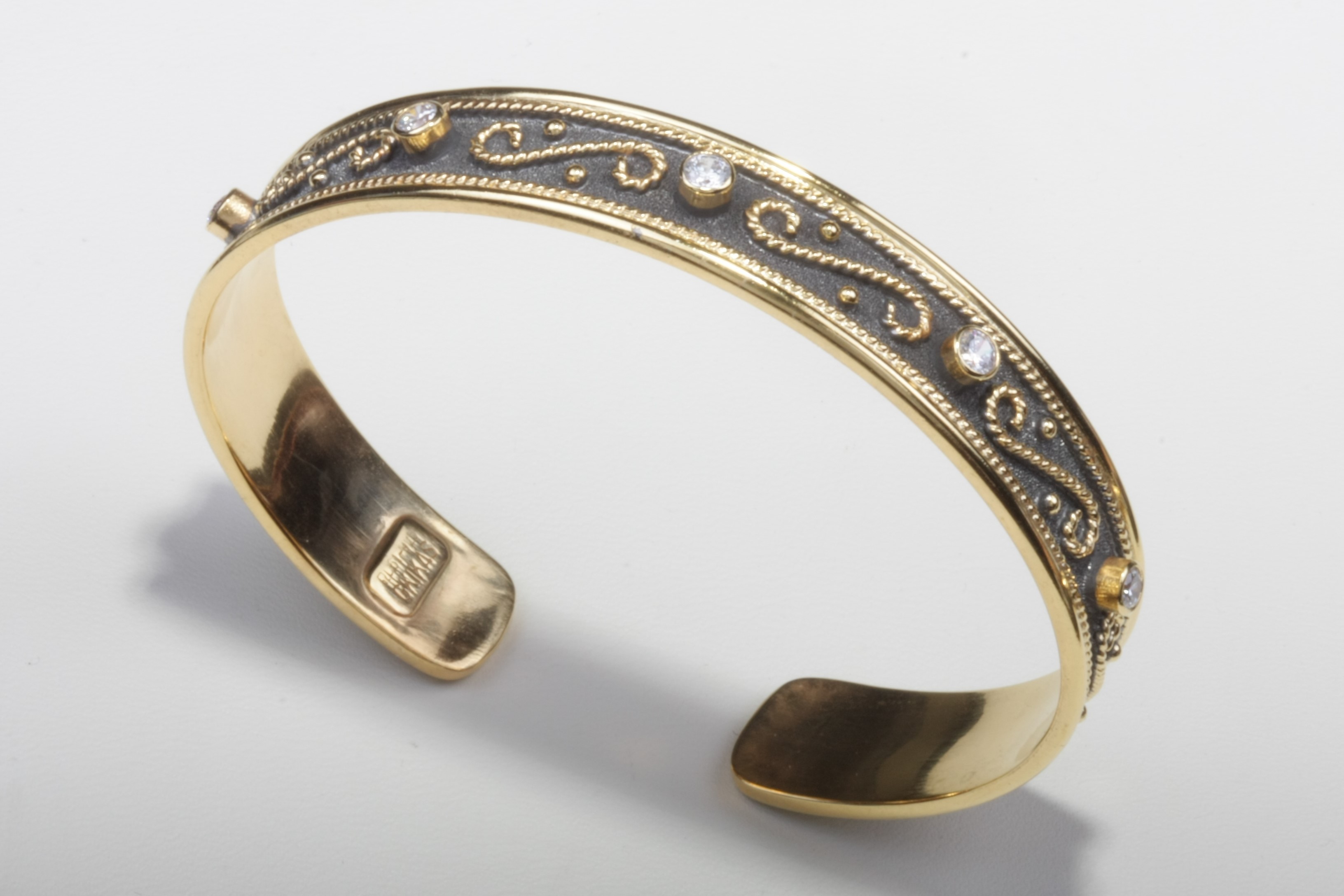 dark two tone silver base bracelet